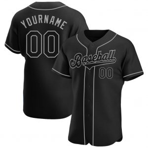 Custom Black Black-Gray Authentic Baseball Jersey Suit for daily life,Material: 100% polyester,price varies by size and custom