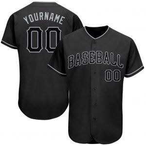 Custom Black Black-Gray Authentic Baseball Jersey Suit for daily life,Material: 100% polyester,price varies by size and custom