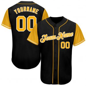 Custom Black Gold-White Authentic Two Tone Baseball Jersey Suit for daily life,Material: 100% polyester,price varies by size and custom