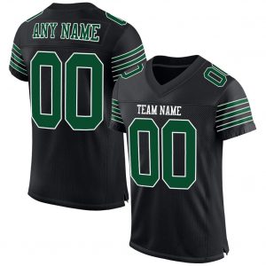 Custom Black Gotham Green-White Mesh Authentic Football Jersey Suit for daily life,Material: 100% polyester,price varies by size and custom