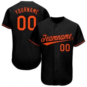 Custom Black Orange Baseball Jersey Suit for daily life,Material: 100% polyester,price varies by size and custom