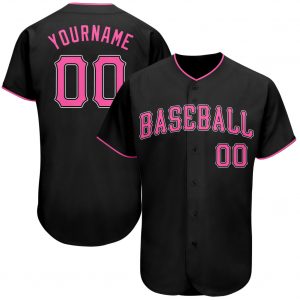 Custom Black Pink-White Authentic Baseball Jersey Suit for daily life,Material: 100% polyester,price varies by size and custom