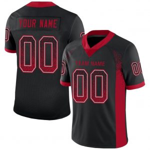 Custom Black Red-Light Gray Mesh Drift Fashion Football Jersey Suit for daily life,Material: 100% polyester,price varies by size and custom