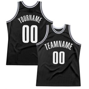 Custom Black White Authentic Throwback Basketball Jersey Suit for daily life,Material: 100% polyester,price varies by size and custom