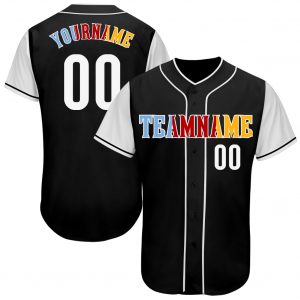 Custom Black White-Gold Authentic Two Tone Baseball Jersey Suit for daily life,Material: 100% polyester,price varies by size and custom