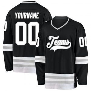 Custom Black White-Gray Hockey Jersey Suit for daily life,Material: 100% polyester,price varies by size and custom