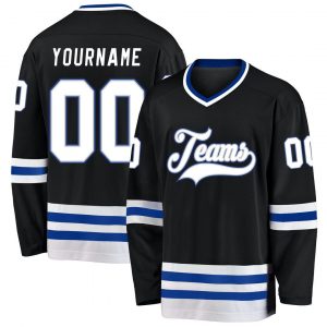 Custom Black White-Royal Hockey Jersey Suit for daily life,Material: 100% polyester,price varies by size and custom