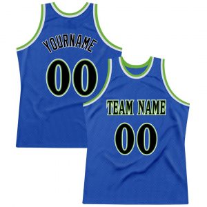 Custom Blue Black-Neon Green Authentic Throwback Basketball Jersey Suit for daily life,Material: 100% polyester,price varies by size and custom