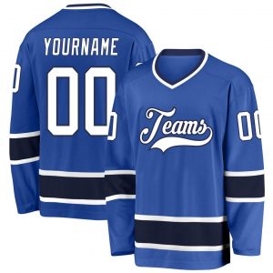 Custom Blue White-Navy Hockey Jersey Suit for daily life,Material: 100% polyester,price varies by size and custom