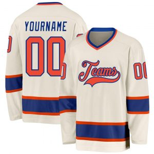 Custom Cream Orange-Royal Hockey Jersey Suit for daily life,Material: 100% polyester,price varies by size and custom