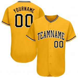 Custom Gold Black-White Baseball Jersey Suit for daily life,Material: 100% polyester,price varies by size and custom