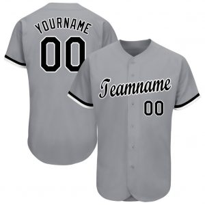 Custom Gray Black-White Baseball Jersey Suit for daily life,Material: 100% polyester,price varies by size and custom