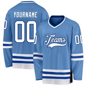 Custom Light Blue White-Royal Hockey Jersey Suit for daily life,Material: 100% polyester,price varies by size and custom