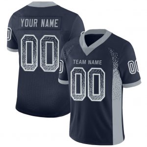 Custom Navy Light Gray-White Mesh Drift Fashion Football Jersey Suit for daily life,Material: 100% polyester,price varies by size and custom