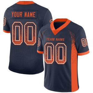 Custom Navy Orange-White Mesh Drift Fashion Football Jersey Suit for daily life,Material: 100% polyester,price varies by size and custom