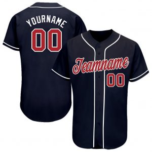 Custom Navy Red-White Baseball Jersey Suit for daily life,Material: 100% polyester,price varies by size and custom