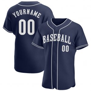 Custom Navy White Authentic Baseball Jersey Suit for daily life,Material: 100% polyester,price varies by size and custom