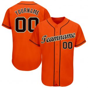 Custom Orange Black-Cream Baseball Jersey Suit for daily life,Material: 100% polyester,price varies by size and custom