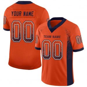 Custom Orange Navy-White Mesh Drift Fashion Football Jersey Suit for daily life,Material: 100% polyester,price varies by size and custom