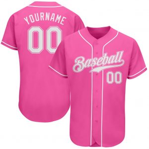 Custom Pink White Authentic Baseball Jersey Suit for daily life,Material: 100% polyester,price varies by size and custom