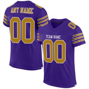 Custom Purple Old Gold-White Mesh Authentic Football Jersey Suit for daily life,Material: 100% polyester,price varies by size and custom