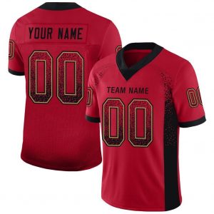 Custom Red Black-Old Gold Mesh Drift Fashion Football Jersey Suit for daily life,Material: 100% polyester,price varies by size and custom