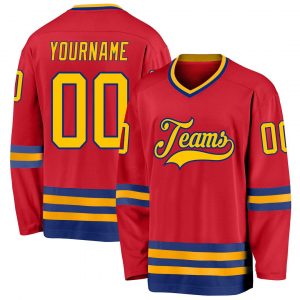 Custom Red Gold-Royal Hockey Jersey Suit for daily life,Material: 100% polyester,price varies by size and custom