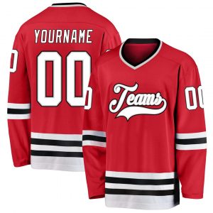 Custom Red White-Gray Hockey Jersey Suit for daily life,Material: 100% polyester,price varies by size and custom