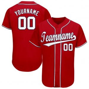 Custom Red White-Navy Baseball Jersey Suit for daily life,Material: 100% polyester,price varies by size and custom