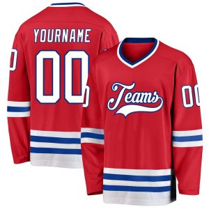 Custom Red White-Royal Hockey Jersey Suit for daily life,Material: 100% polyester,price varies by size and custom