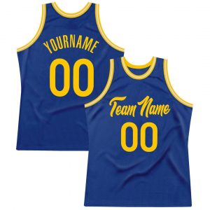 Custom Royal Gold-White Authentic Throwback Basketball Jersey Suit for daily life,Material: 100% polyester,price varies by size and custom