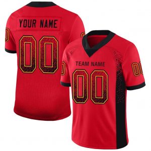 Custom Scarlet Black-Gold Mesh Drift Fashion Football Jersey Suit for daily life,Material: 100% polyester,price varies by size and custom