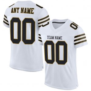 Custom White Black-Old Gold Mesh Authentic Football Jersey Suit for daily life,Material: 100% polyester,price varies by size and custom