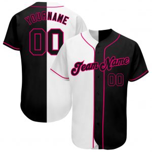 Custom White-Black Pink Authentic Split Fashion Baseball Jersey Suit for daily life,Material: 100% polyester,price varies by size and custom