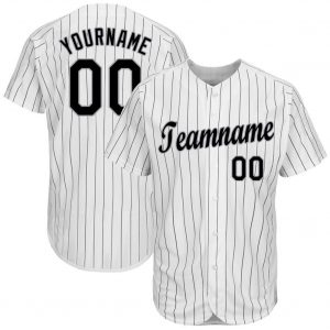 Custom White Black Pinstripe Black-Gray Baseball Jersey Suit for daily life,Material: 100% polyester,price varies by size and custom