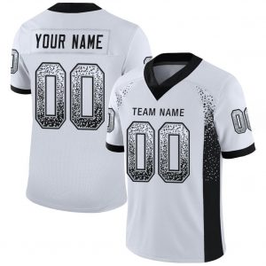 Custom White Black-Silver Mesh Drift Fashion Football Jersey Suit for daily life,Material: 100% polyester,price varies by size and custom