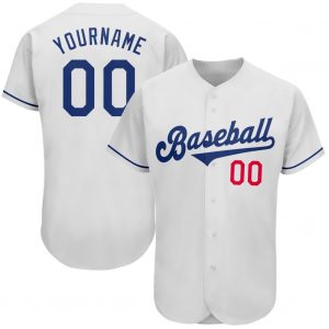 Custom White Royal-Red Authentic Baseball Jersey Suit for daily life,Material: 100% polyester,price varies by size and custom