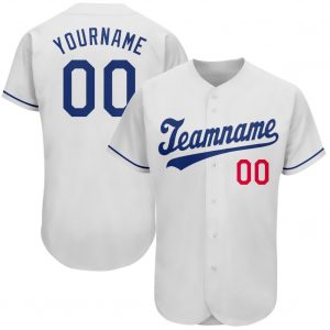 Custom White Royal-Red Authentic Baseball Jersey Suit for daily life,Material: 100% polyester,price varies by size and custom