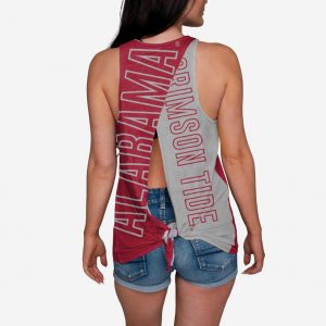 Alabama Crimson Tide 2020 Football National Champions Womens Colorblock Tie-Breaker Sleeveless Top Suit for daily life,Material: 80% polyester - 20% Cotton.