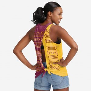 Arizona State Sun Devils Womens Tie-Breaker Sleeveless Top Suit for daily life,Material: 80% polyester - 20% Cotton.