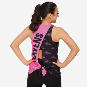 Baltimore Ravens Womens Highlights Tie-Breaker Sleeveless Top Suit for daily life,Material: 80% polyester - 20% Cotton.