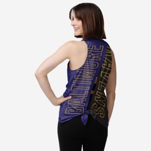 Baltimore Ravens Womens Tie-Breaker Sleeveless Top Suit for daily life,Material: 80% polyester - 20% Cotton.