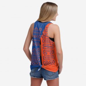 Boise State Broncos Womens Tie-Breaker Sleeveless Top Suit for daily life,Material: 80% polyester - 20% Cotton.