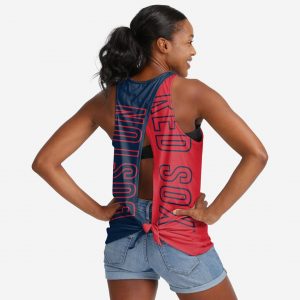 Boston Red Sox Womens Tie-Breaker Sleeveless Top Suit for daily life,Material: 80% polyester - 20% Cotton.