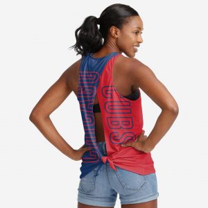 Chicago Cubs Womens Tie-Breaker Sleeveless Top Suit for daily life,Material: 80% polyester - 20% Cotton.