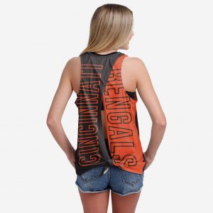 Cincinnati Bengals Womens Tie-Breaker Sleeveless Top Suit for daily life,Material: 80% polyester - 20% Cotton.