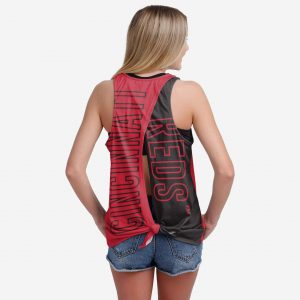 Cincinnati Reds Womens Tie-Breaker Sleeveless Top Suit for daily life,Material: 80% polyester - 20% Cotton.