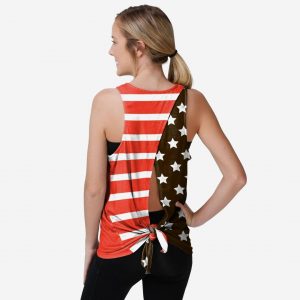 Cleveland Browns Womens Original Americana Tie-Breaker Sleeveless Top Suit for daily life,Material: 80% polyester - 20% Cotton.