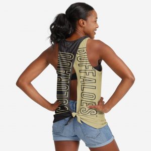 Colorado Buffaloes Womens Tie-Breaker Sleeveless Top Suit for daily life,Material: 80% polyester - 20% Cotton.