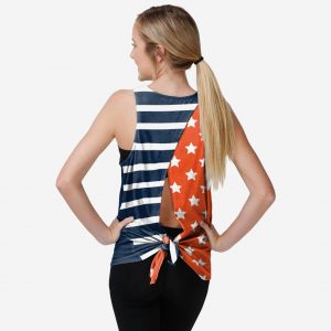 Denver Broncos Womens Americana Tie-Breaker Sleeveless Top Suit for daily life,Material: 80% polyester - 20% Cotton.